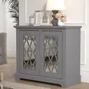 Galano Novara 2 Door Sideboard – Modern Storage Cabinet with Adjustable Shelves, Freestanding Console for Living Room, Hallway & Kitchen – Cool Grey image 3