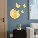 WhereHike Lot de 4 stickers miroir muraux en PVC Papillons dorés - 19 x 19 cm image 2