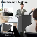 COSTWAY Podium Hostess Stand for Speakers with Storage Shelf-Black image 1