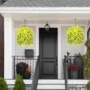 Yuejia Lot de 4 bouquets suspendus de fleurs artificielles en soie liseron jaune clair - 75 cm image 6