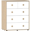 Junior Vida Drawer Chest Neptune 5 Drawer White/Oak Effect image 2