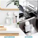 TAILI Porte-rasoir à ventouse pour douche lot de 2, serviette, éponge, support de rasoir pour mur de salle de bain, crochets de douche à ventouse puissants, faciles à installer et réutiliser, Blanc image 6