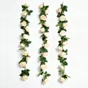 Wei's Moment Pack of 3 (2 metres) Artificial Flower Garland Champagne Peony Garland Artificial Flower Garland Roses Silk Flowers Garland Artificial Flowers Hanging Rose Garland for Wedding Home Decor image 1