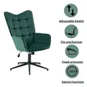 URBAN MEUBLE Green Velvet Office Chair with Adjustable Height image 5