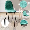 Vida Designs Dining Chairs Luton Quilted Green 2pcs image 8