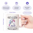 Alphynix 1pc, 11oz Ceramic Coffee Mug, White Creative Angry Unicorn Tea Cup, Office Portable Ceramic Mug For Hot Or Cold Drink, Novelty Gift image 7