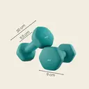 SONGMICSHOME  Ensemble de 2 haltères hexagonaux en néoprène, 2 x 3 kg, avec barres d'haltères, Entraînement à domicile, Turquoise image 2