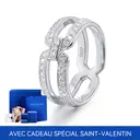 ALAIN MICHAL Intertwine Bague argent 925 sertie en diamants Taille 55 avec cadeau spécial Saint-Valentin image 0