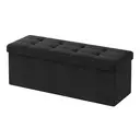 Ochama x SONGMICS Storage Ottoman Bench, 38 x 110 x 38 cm, End of Bed Bench, Storage Chest, for Living Room, Bedroom, Entryway, Black image 1