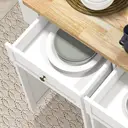 HOMCOM Kitchen Island Counter Panelled 2 Drawers 4 Doors White/Natural image 8