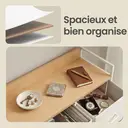 JOYFURNOS  Commode avec 7 Tiroirs, Armoire, Structure en Métal, Style Industriel, Blanc et Beige image 5