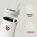 Bottle Bottle Insulated Water Bottle with Straw Lid and Handle - Stainless Steel Double-Wall Vacuum Insulated, Leakproof, BPA-Free, for Sports, Travel, Gym (Ivory White) image 4