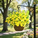 Yuejia Lot de 4 bouquets suspendus de fleurs artificielles en soie liseron jaune clair - 75 cm image 4