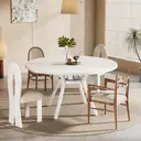 Tribesigns Round Dining Table, 120CM Large Kitchen Tables for 6-8 People,Modern Style with Metal Legs for Dining Room Kitchen Cafe (Only Table) image 1