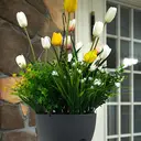 Yuejia 19Pcs 13in/33cmOutdoor Artificial Bushes, Artificial Tulips Flowers Greenery Shrubs Faux Greenery for Outdoor Garden Patio Front Porch Yard Decor image 5