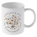 Alphynix 1pc Consider How The Wildflowers Grow Mug, 11oz Inspirational Coffee Cup with Floral Bouquet and Luke 12:27 Scripture, Uplifting Gift for Women image 3
