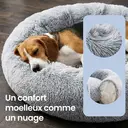 SONGMICS Panier pour chien avec bords surlevés rond gris clair - 90 x 20 cm image 3