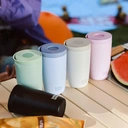 Bottle Bottle Insulated Travel Mug 350ml Stainless Steel Office Coffee Cup with Push Button Lid Keeps Cold and Hot for 8 Hours (Blue) image 5