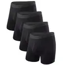 BAMBOO COOL Men's Underwear Boxer Briefs Fly with Built-in 3D Pouch Comfortable Cool Underwear for Men L (4 Pack) image 0