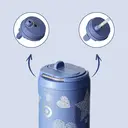 Bottle Bottle Stainless Steel Water Bottle 700ml with Straw and Lid Sports Insulated Metal Water Bottles with Handle (Denim Beats) image 2