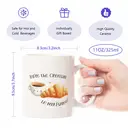 Alphynix 1pc Croissant Espresse Mug, 11oz Ceramic Cup with “You‘re the Croissant to my Espresse” Quote and Cute Personified Food, Sweet Gift for Couples, Food Lovers image 7