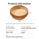 ochama Round 20cm Air Fryer Liners - Food Grade Disposable Parchment Paper, Non-Stick, Oil-Proof, Easy to Clean, Baking, Cooking, Frying Accessories - 200 Sheets image 7