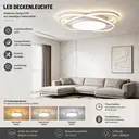 LED Deckenlampe Ø53cm,Dimmbar mit Fernbedienung für Wohnzimmer 62W 3000-6500k, LED fest integriert, Modern Runde Wohnzimmer Schlafzimmer Arbeitszimmer Esszimmer Dekoration Lampen, Mit Speicherfunktion.Lichtfarbe- und Helligkeit einstellbar weiß image 3