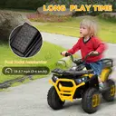 AIYAPLAY 12V Kids Electric Ride on ATV, Battery Powered Quad Bike with 4 Suspension Wheels, Forward Reverse Function Yellow image 3