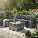 Garden Corner Sofa rattan Garden Furniture Patio Set Garden Entertaining Set Garden Rattan Furniture Lounge Set,Grey  image 7