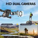 FACEGLE E88 Drohne mit optischer Stabilisierung und barometrischem Druck, leichtem faltbarem Gehäuse, Front-LED-Licht, 360° automatischer Rolle - ideal für Anfänger (FPV Mini-Drohne FPV) (Schwarz) image 5