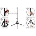 Support de Projecteur 1,6 m Trépied Pliable à l'Envers en Métal avec Support de Téléphone Mobile Intégré, Support de Sol Réglable Multifonctionnel Compatible avec Projecteur, Lumière Anneau LED, Appareils Photo DSLR, Téléphones Portables et Caméras d'Action, Idéal pour Tournage en Studio, Diffusion en Direct, Vlog et Support de Fond, Design Compact Gain de Place, Se Pliant à 40 cm image 5