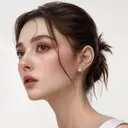 ochama Boucles d'oreilles Lucky Clover en or 999‰ avec diamant de culture biologique image 1