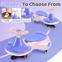 Neuleb Voiture électrique 12 V avec pédale, batterie rechargeable, trottinette 2-en-1, 3 vitesses, vitesse max. 5 km/h, anti-basculement, haut-parleur musical et roues lumineuses, charge max. 72 kg, cadeau pour enfants dès 3 ans, Purplr image 2