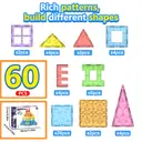 XINQIYUAN Qiyuan Jouet Éducatif Set de Blocs de Construction Dalles Magnétiques 7.5cm 60pièces Pièces de Construction Diamant Magnétiques [Mélange aléatoire – Couleurs issues uniquement de la photo principale] image 3