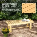 Outsunny Banc de Jardin Bois 2 Places Style Rural Chic110 x38 x35 cm | Assise à Lattes, Sapin pré-huilé image 8