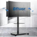 Mobile TV Stand on Wheels for 32-70 Inch Flat Curved TVs,Rolling TV Cart Trolley with Tempered Glass Base Swivel TV Floor Stand Height Adjustment Max VESA 600x400m,up to 50kg image 4