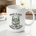 Alphynix 1 Mug blanc 33cl avec citation "Fou est un mot méchant, je préfère mentalement créatif" et design grenouille originale, cadeau de Noël ou Thanksgiving spirituel,Le cadeau de la saint-valentin, cadeau d’anniversaire image 1