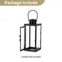 Lanterne décorative à suspendre en métal et verre noir - 24 cm image 2