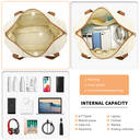 Kono Suitcase Lightweight ABS Hard Shell Carry-Ons Cabin Case Luggage Set with TSA Lock Luggage Sets with beauty case Included Duffels Bag & Toiletry Bag for TravelCream white image 5