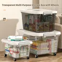 Thick Clear Plastic Storage Box 4 Pack 50.4x37.6x28.8cm(NO.8866*4) image 1