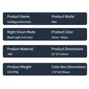 ochama Sonnette Vidéo Intelligente - Caméra de Surveillance Domestique, Œilleton Électronique, Accès à Distance, Étanche et Anti-poussière, Vision Nocturne Ultra-claire, Détection Humaine, Audio Bidirectionnel image 9