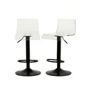Interiors by Premier Bar Stool Adjustable Baina Acrylic Clear/Black 2pcs image 1