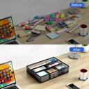 Senhoglb Plateau organisateur en maille pour tiroir - Noir - Vente d’année nouvelle - Sélection cadeaux image 3