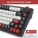 MageGee STAR75 75% Wired Mechanical Keyboard, QWERTY US layout, Compact Blue Backlit Wired Gaming Keyboards with Red Switches, EVA Foam, Knob Control, STAR75 Portable NKRO PC Gaming Keyboard - Black & White image 6