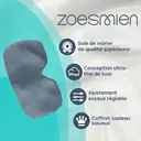 Zoesmien ZSM2321 Masque de sommeil ultra-mince en soie de mûrier et fibre de polyester avec bande élastique réglable - Bleu foncé image 5