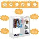 COSTWAY Kids Dress up Storage with Mirror-White image 2
