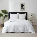 MEEALLHOME Parure de lit à motifs tuftés blanc - 1 housse 200 x 200 cm et 2 taies 65 x 65 cm image 2