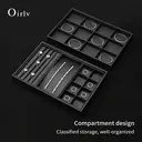 Oirlv Jewelry Display Tray Organizer Inserts Luxury, Stackable PU leather Jewelry Trays, Jewelry Trays For Drawer Men Women Jewelry Storage Display Case for Rings Stud Necklaces,Size 35*24*3cm image 1