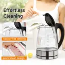 Cuisync 1.7L High Borosilicate Glass Electric Kettle, 2200W High Power Fast Boiling, 304 Stainless Steel Base, 360° Rotating Base, Household Electric Kettle (FY-788) image 6