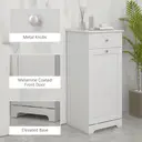HOMCOM Bathroom Laundry Cabinet, Bathroom Cabinet with Laundry Basket and Drawer, 40 x 40 x 90.5cm, White image 4